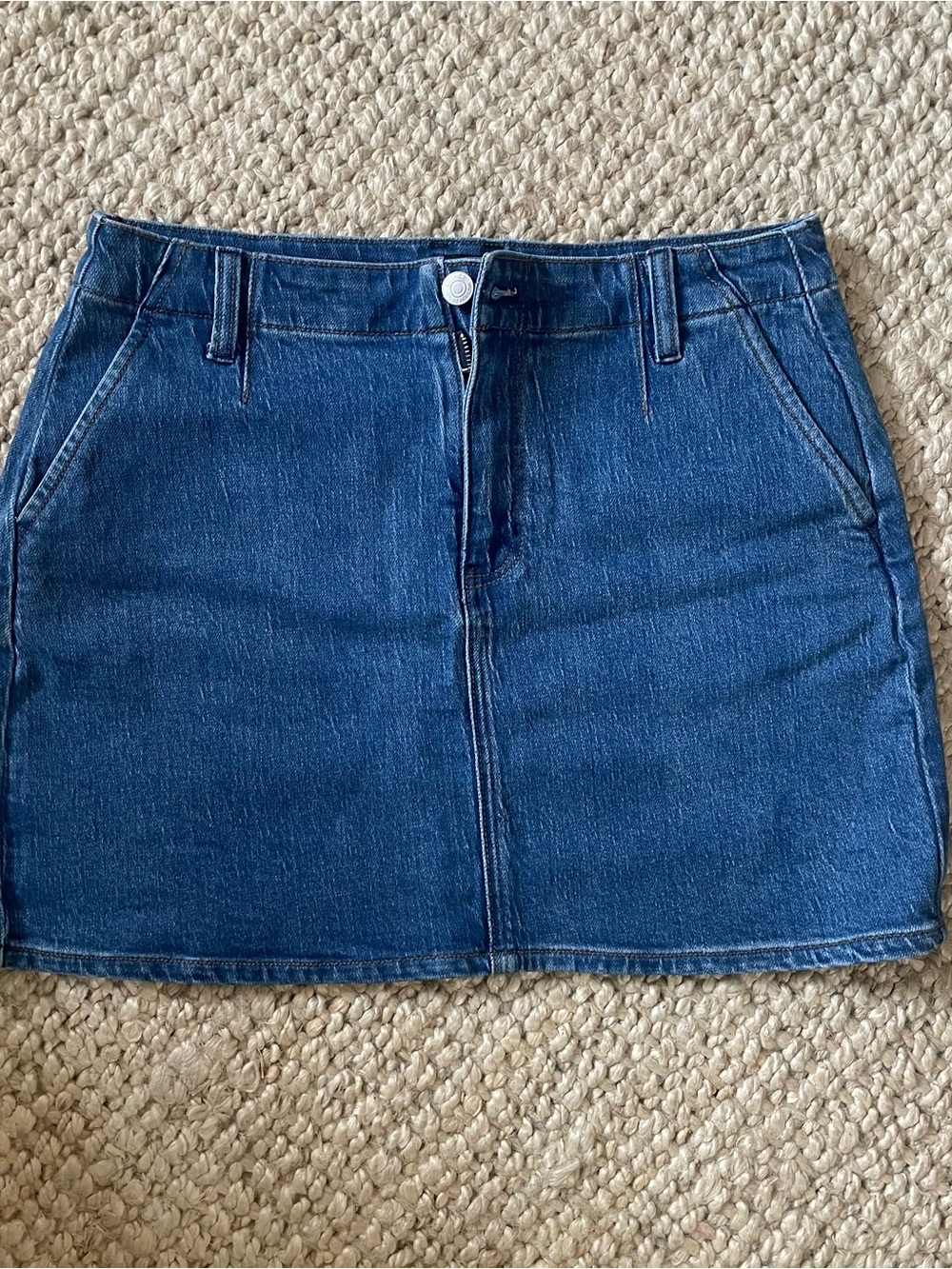 Quince Blue Denim Mini Skirt